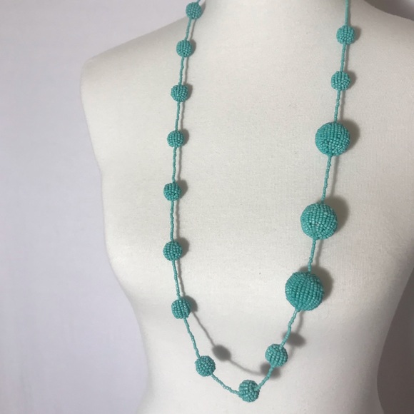 Coldwater Creek Turquoise Color Beaded Necklace - Picture 2 of 4